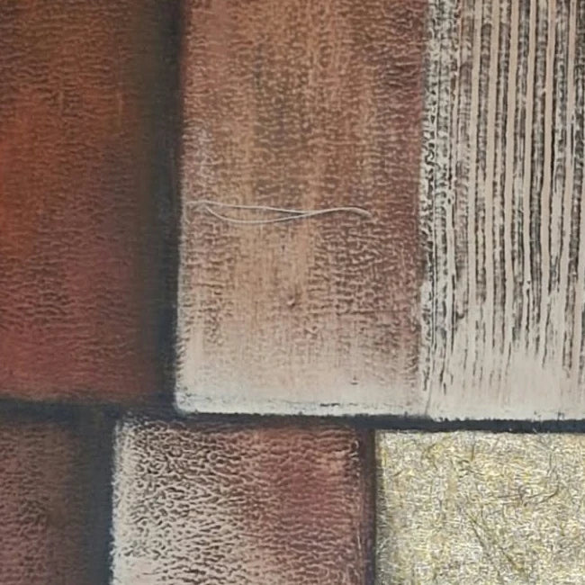 Hand-painted geometric abstract oil painting 80 × 80 cm