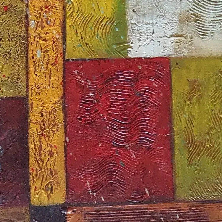 Handgemaltes mehrfarbiges Ölgemälde im abstrakten Stil, 60 × 50 cm