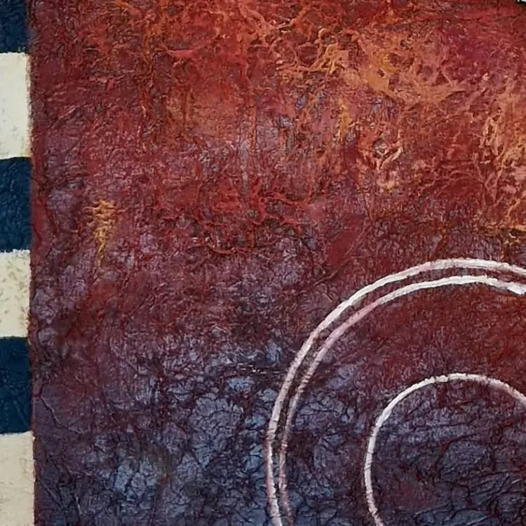 Hand-painted geometric abstract oil painting 80 × 80 cm