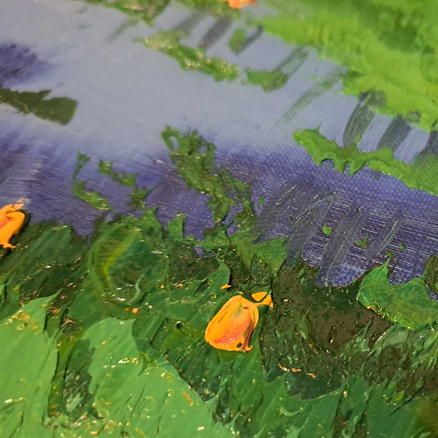 Cuadro Nenúfares Río 120x55 cm