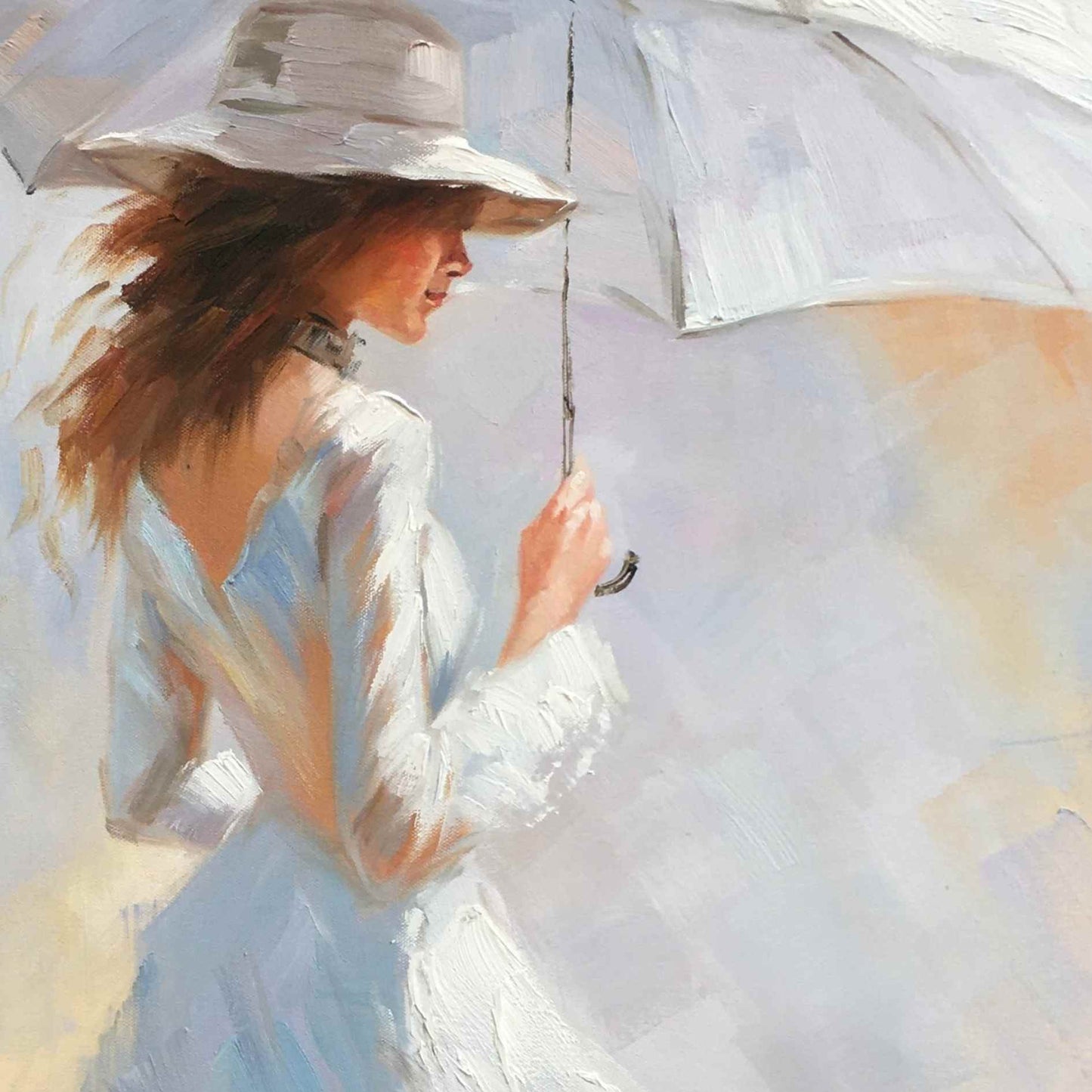 Cuadro Mujer Paseo y Paraguas 102x82 cm