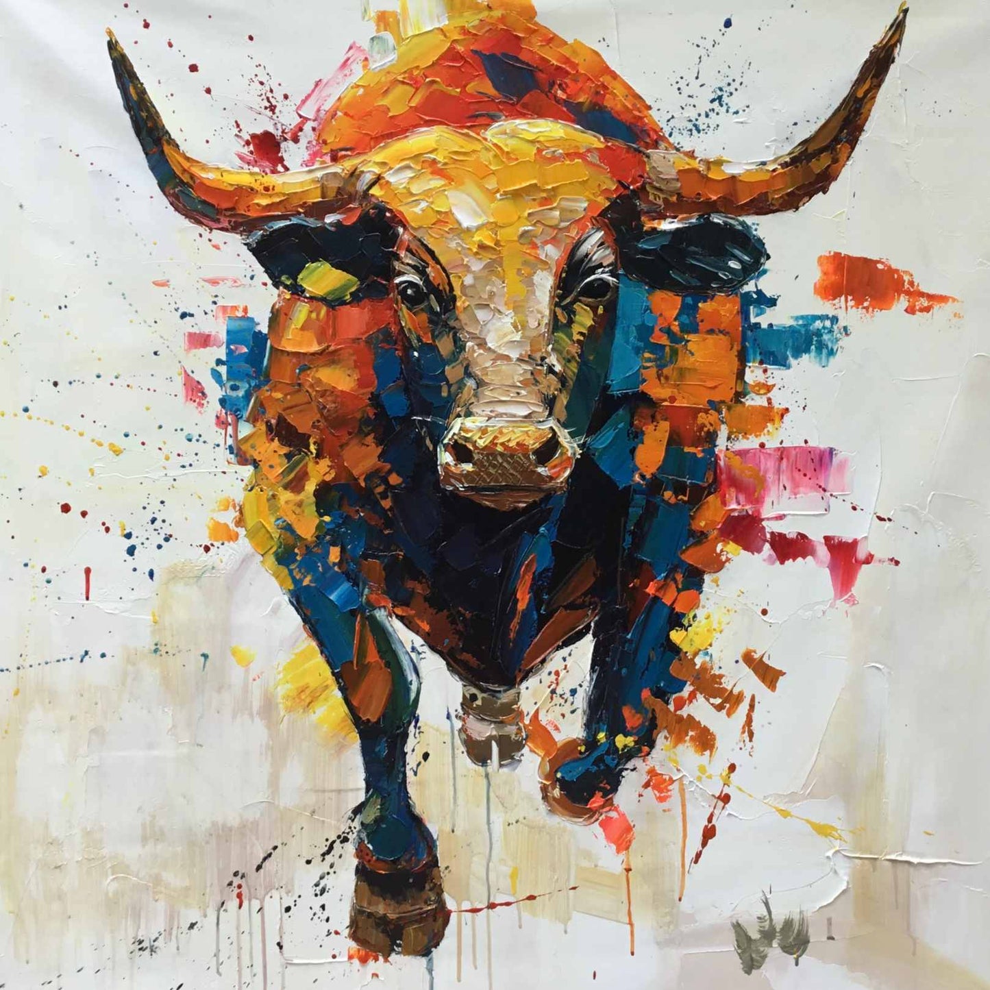 Pintura Óleo Fuerza y majestuosidad 90x90 cm