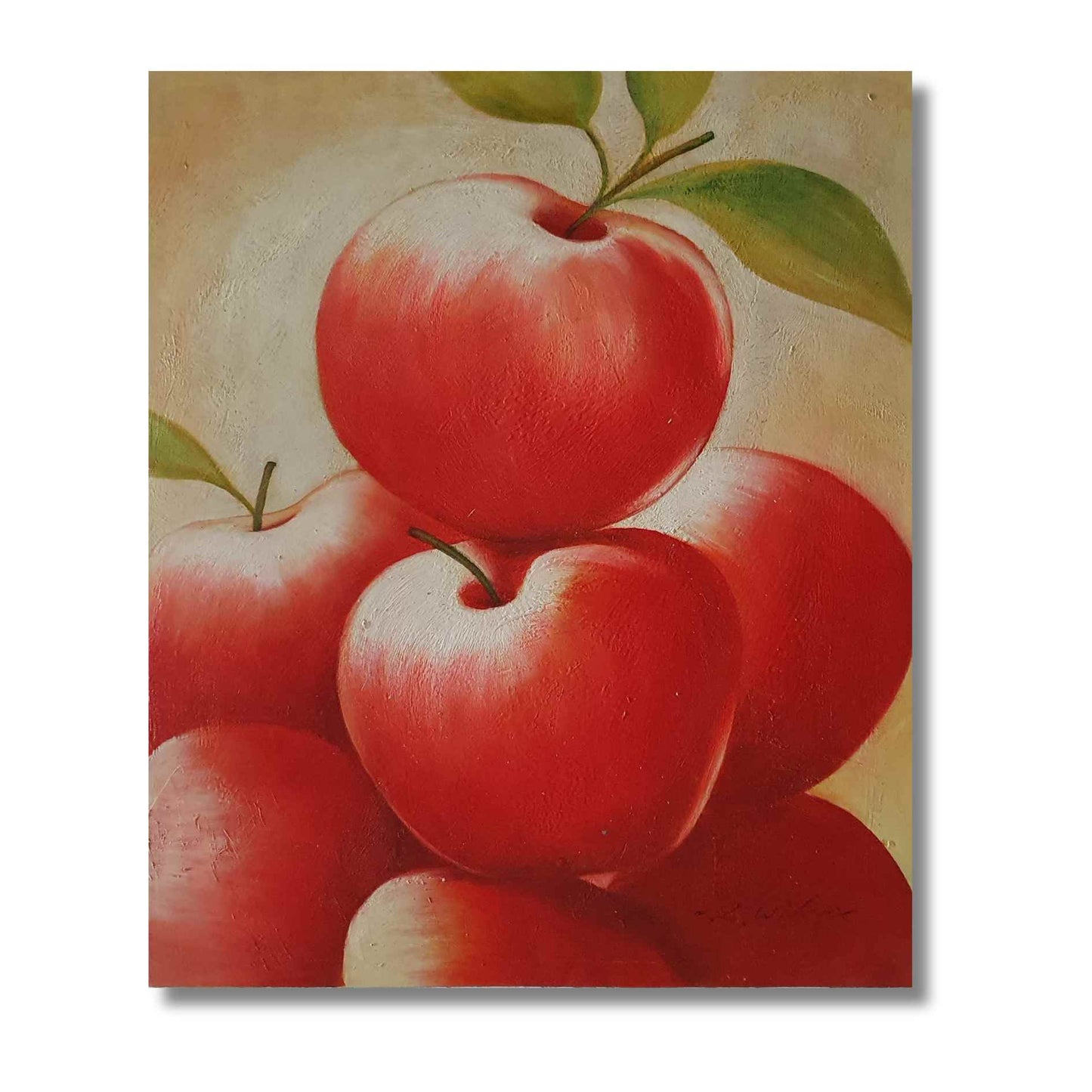 Cuadro Bodegón Manzanas al Óleo 60x50 cm – Pintado a Mano