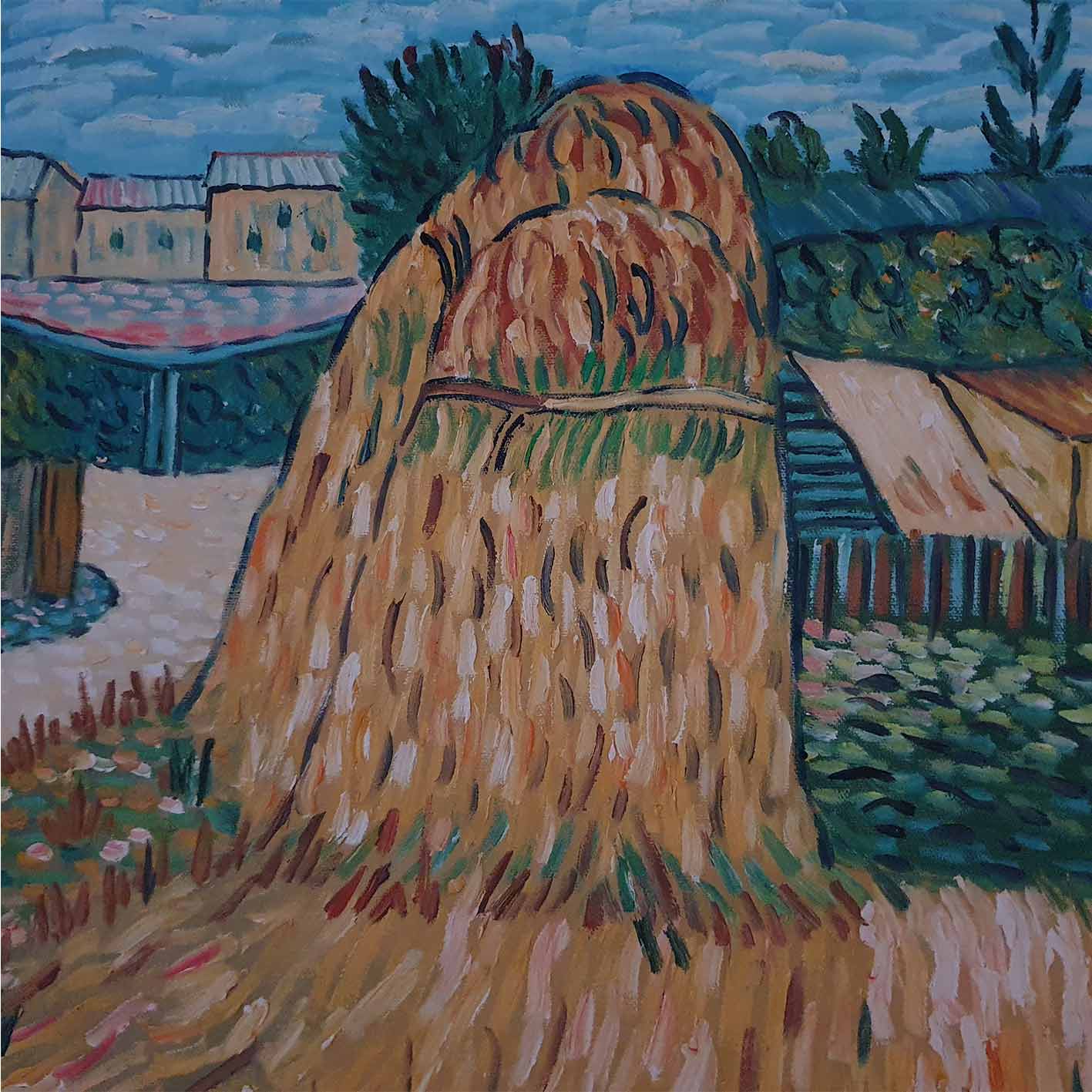 Cuadro Oleo Lienzo Haystacks in Provence, 1888 60x50 cm