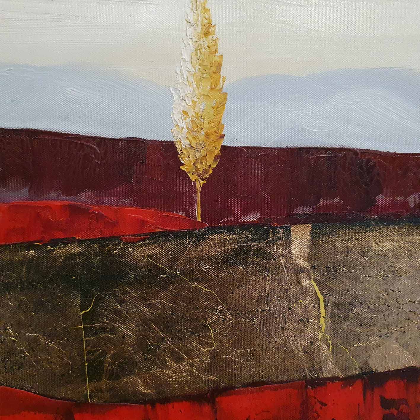 Ölgemälde Goldene Landschaft II 90x60 cm – Handgemalt