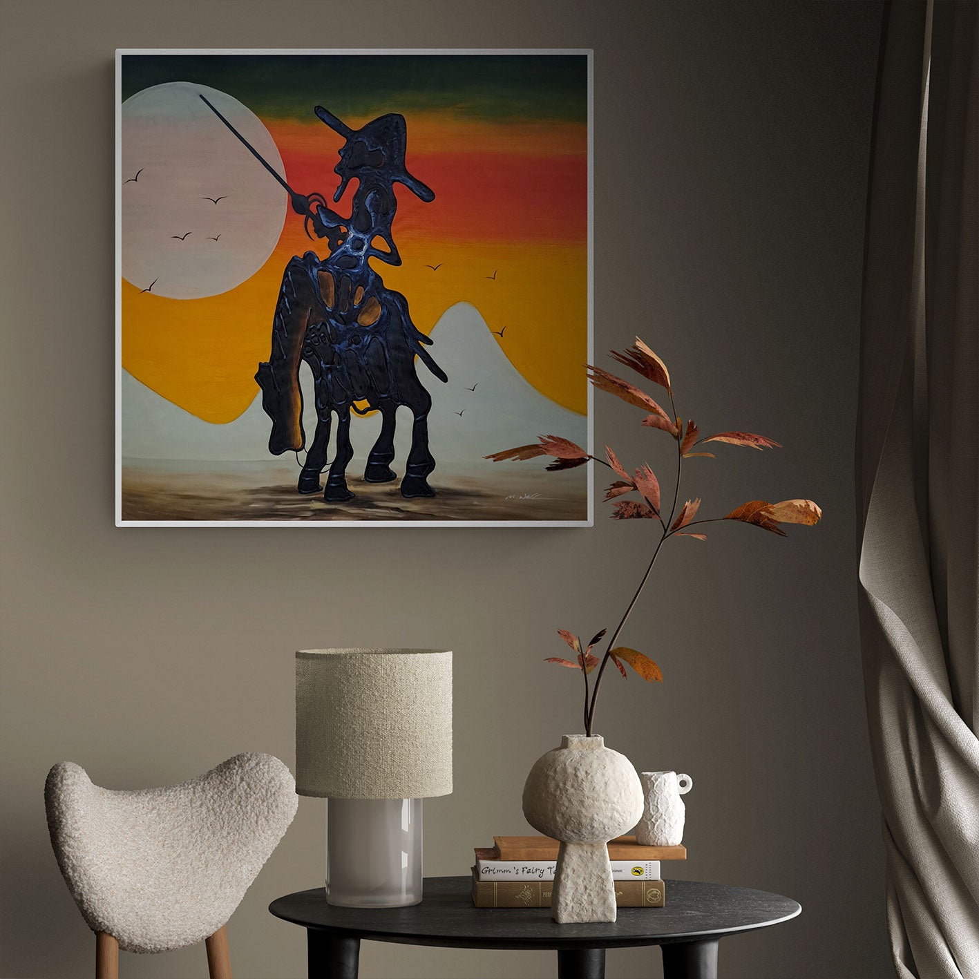 Cuadro Don Quijote 80x80 cm