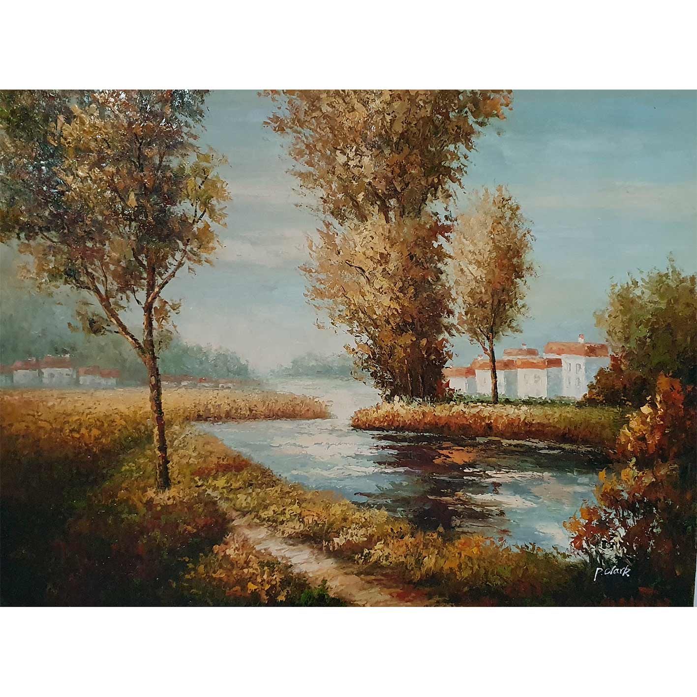 Cuadro Paisaje Rio y Arboles 120x90 cm