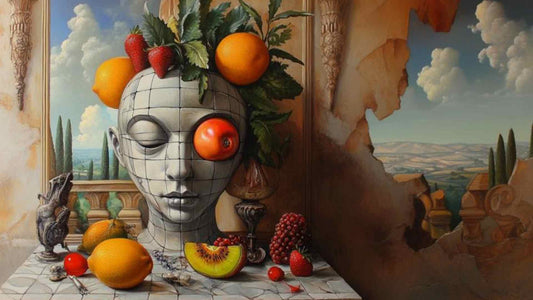 Cuadro al óleo pintado a mano como elemento decorativo principal en un hogar moderno
