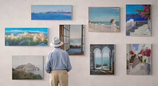 Cuadro al óleo pintado a mano, regalo original para bodas y aniversarios