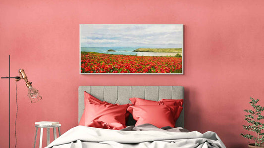 Cuadro al óleo romántico pintado a mano, regalo perfecto para San Valentín