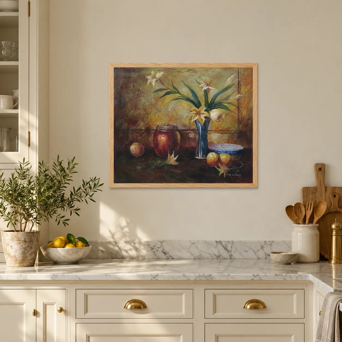 Handgemaltes Ölstillleben 60 × 50 cm
