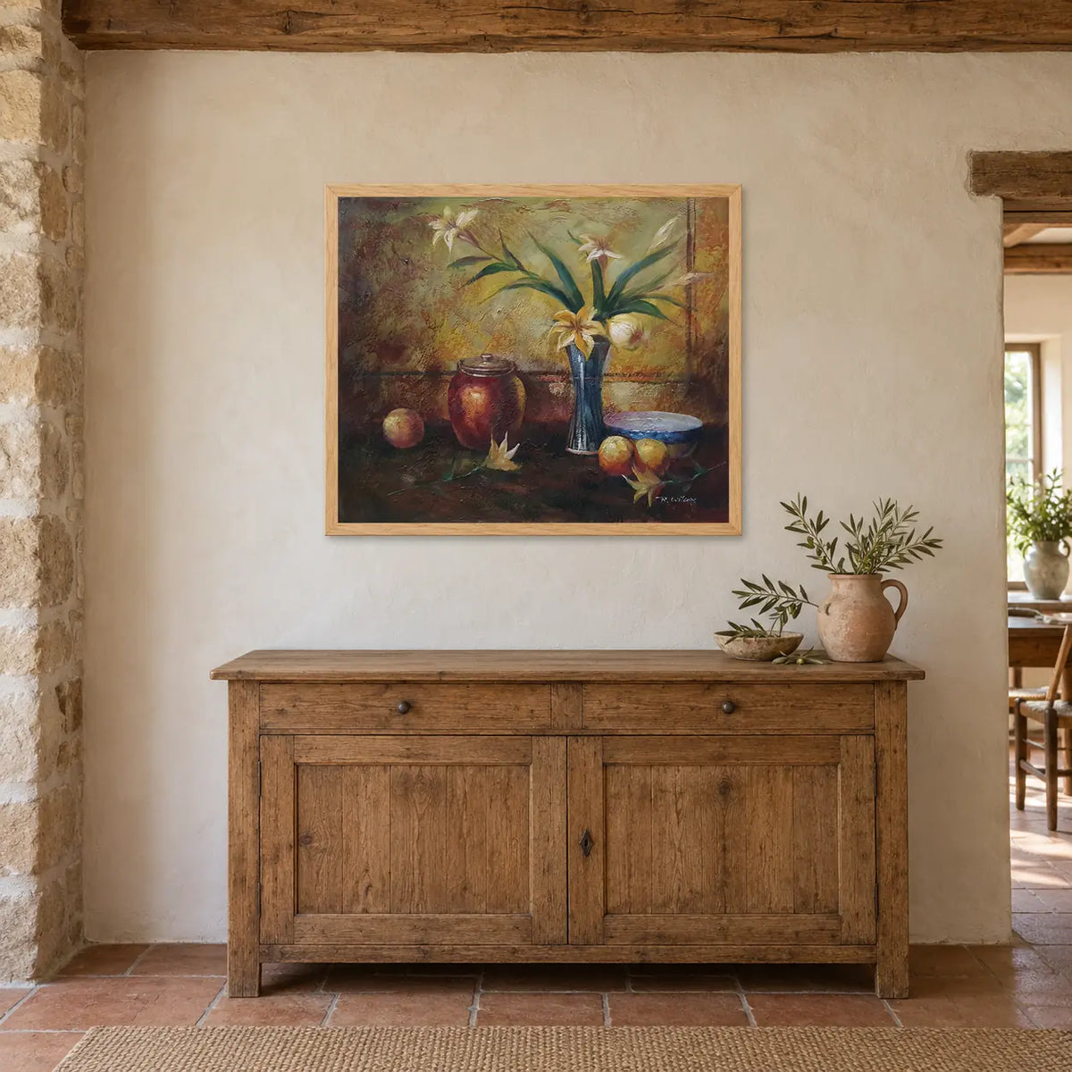 Handgemaltes Ölstillleben 60 × 50 cm