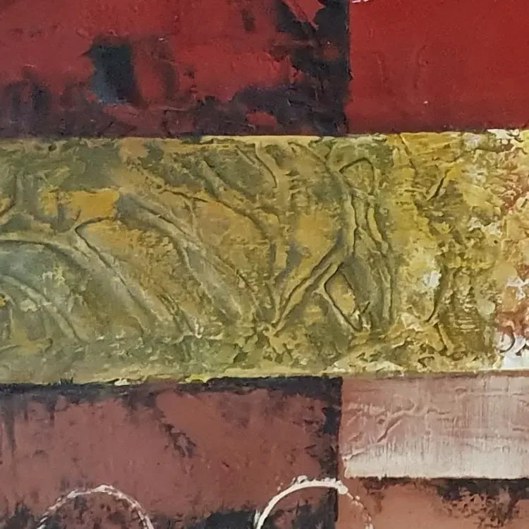 Handgemaltes geometrisches abstraktes Ölgemälde 80 × 80 cm