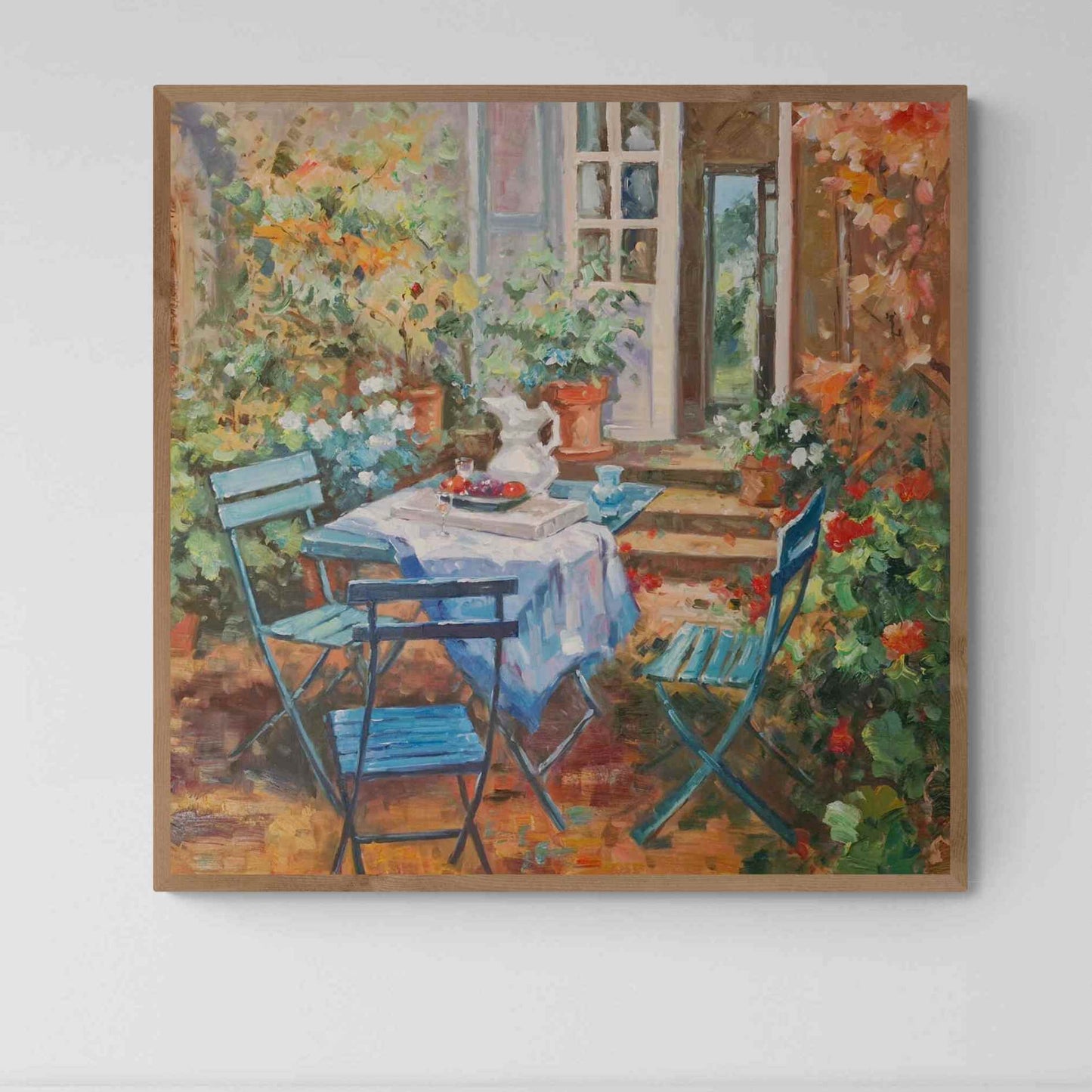 Pintura al Óleo La Mesa de Siempre 90x90 cm – Bodegón Pintado a Mano