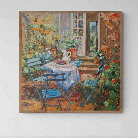 Pintura al Óleo La Mesa de Siempre 90x90 cm – Bodegón Pintado a Mano