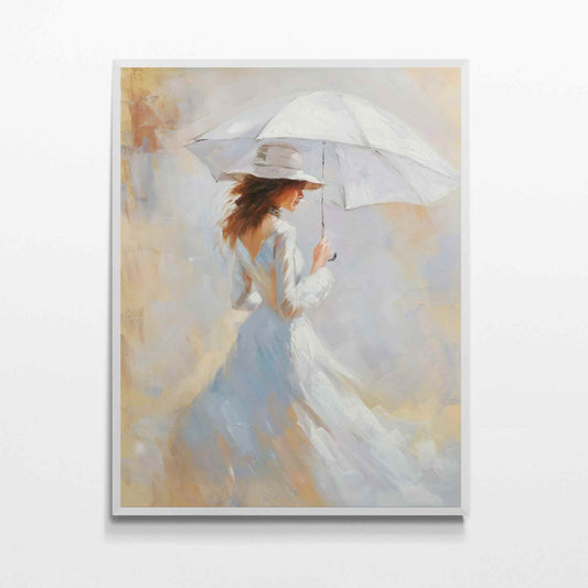 Cuadro Mujer Paseo y Paraguas 102x82 cm
