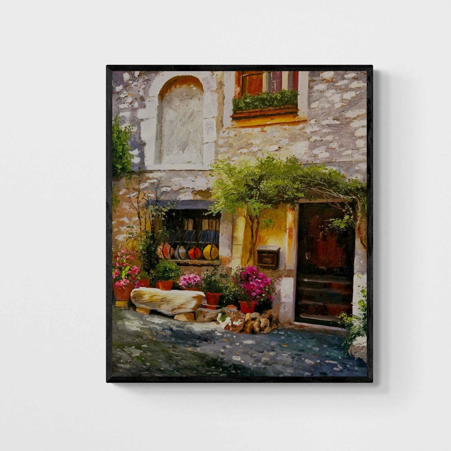 Cuadro al Óleo Puerta de Pueblo Pintado a Mano 82x102 cm