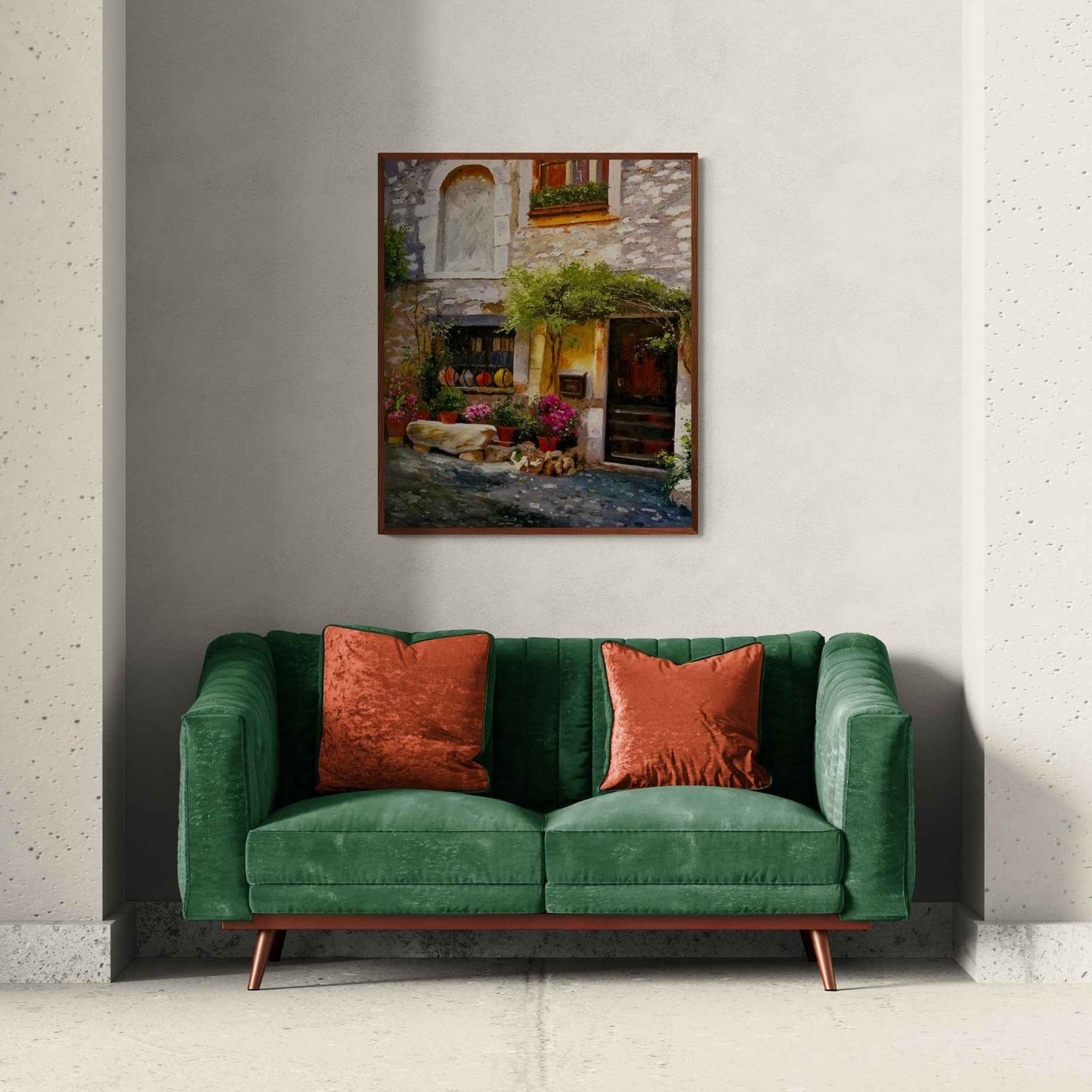 Cuadro al Óleo Puerta de Pueblo Pintado a Mano 82x102 cm