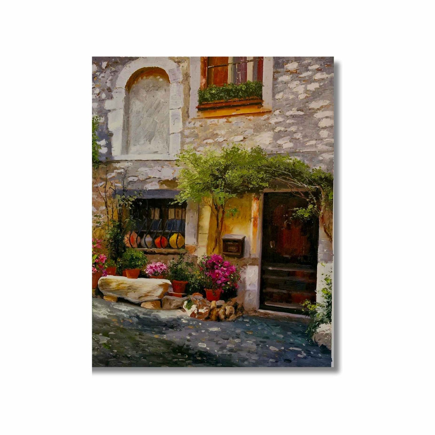 Cuadro al Óleo Puerta de Pueblo Pintado a Mano 82x102 cm