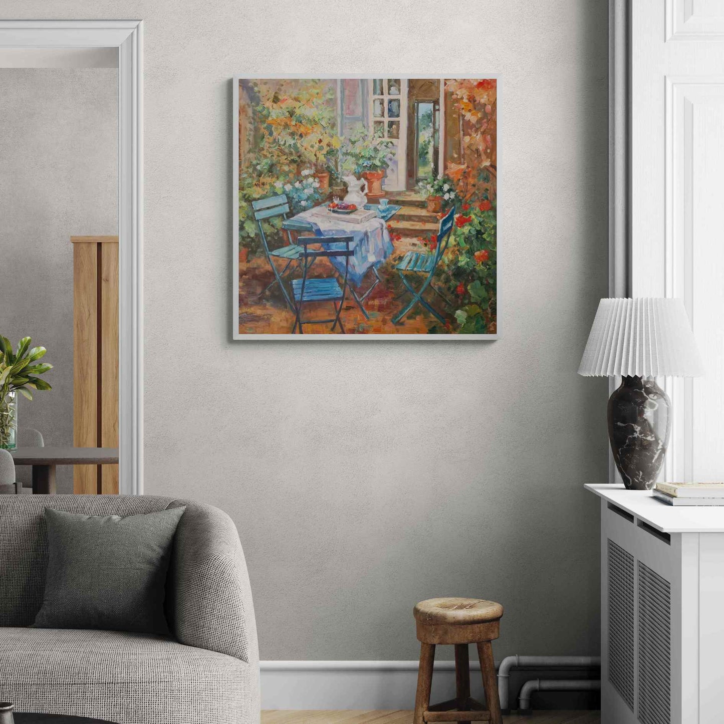 Pintura al Óleo La Mesa de Siempre 90x90 cm – Bodegón Pintado a Mano