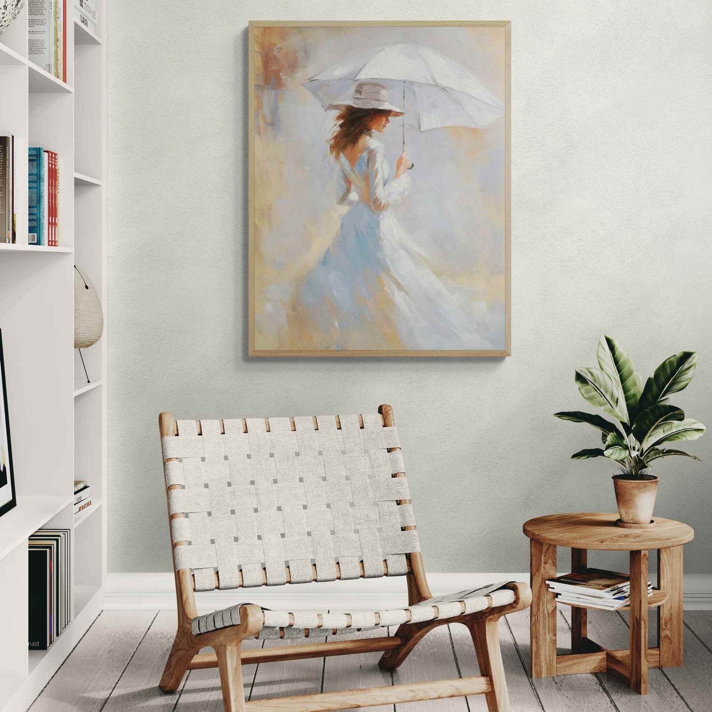 Cuadro Mujer Paseo y Paraguas 102x82 cm