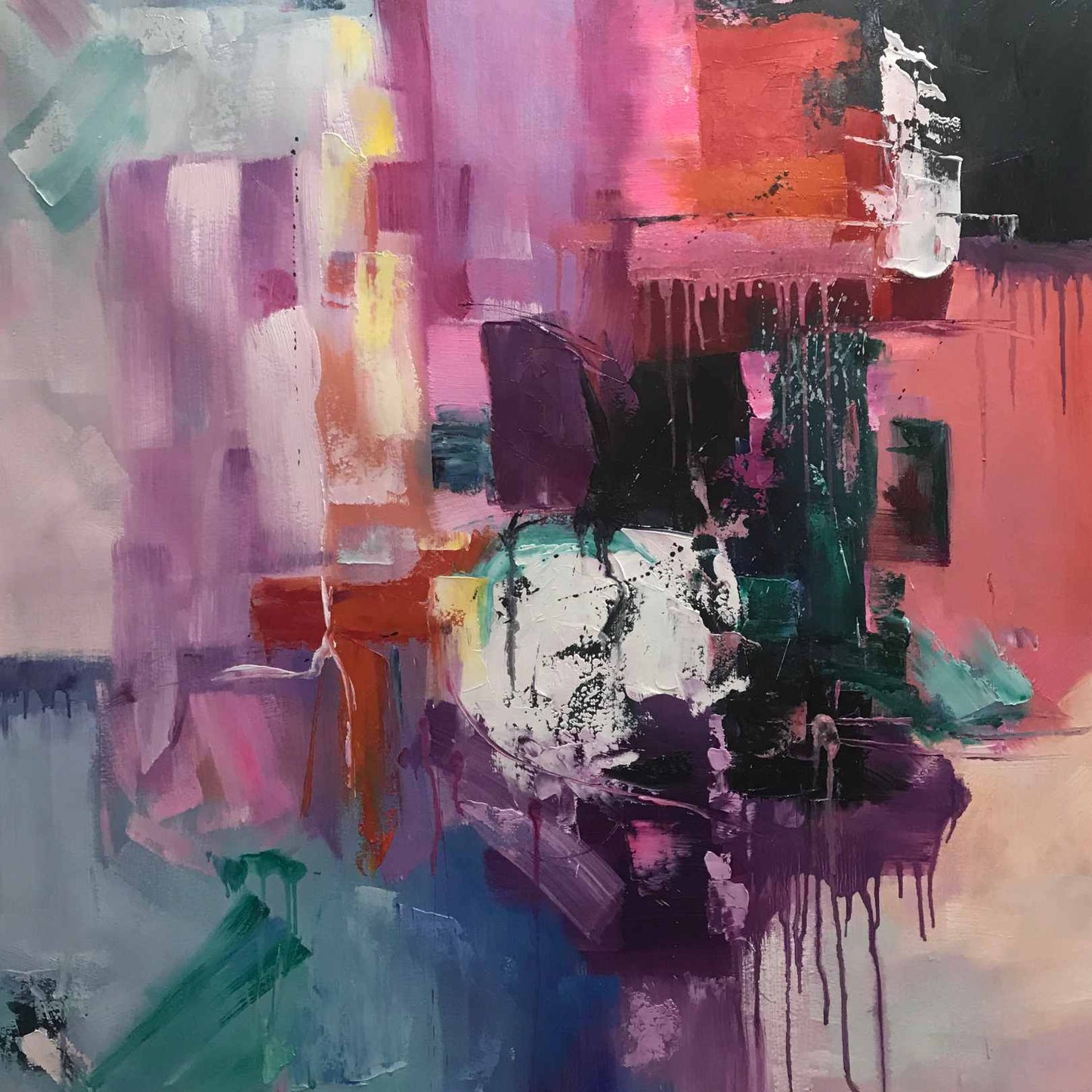 Abstraktes Gemälde Color Fusion 100x100 cm