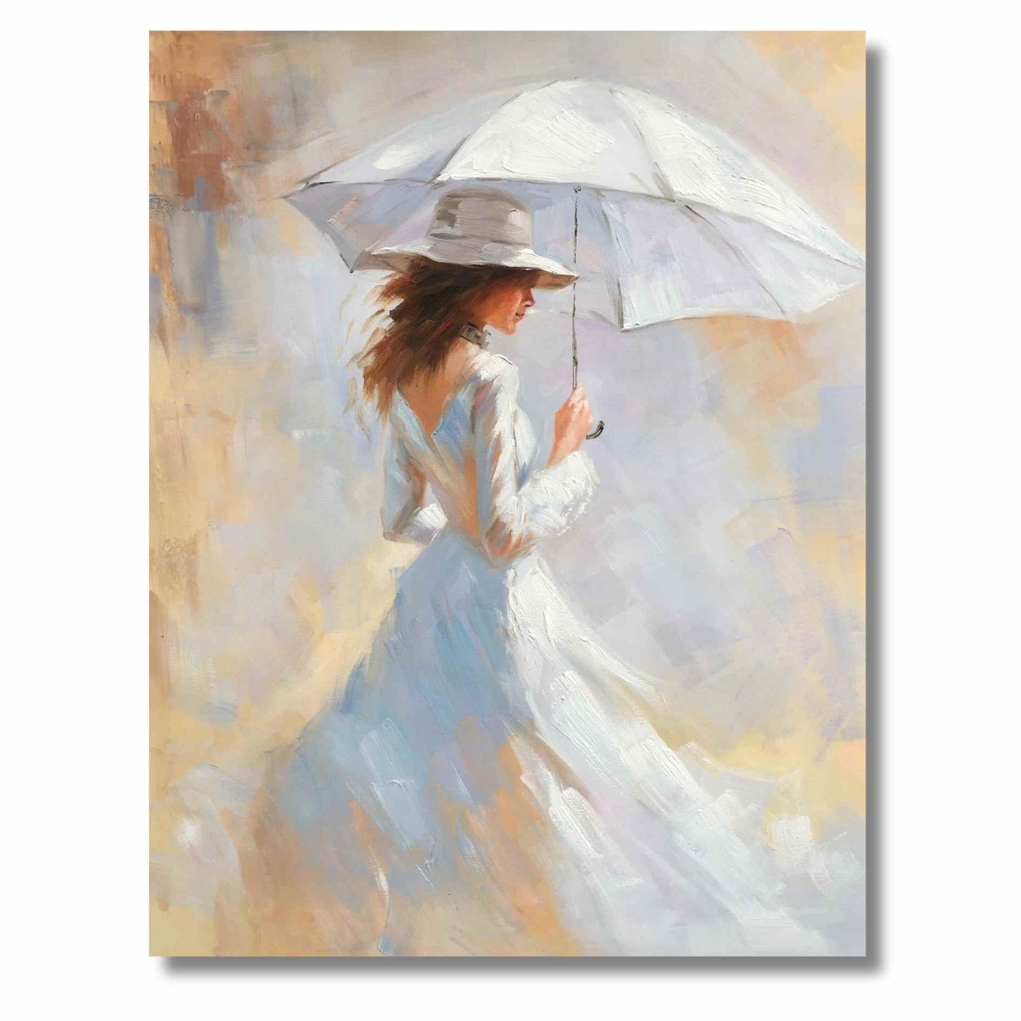Cuadro Mujer Paseo y Paraguas 102x82 cm