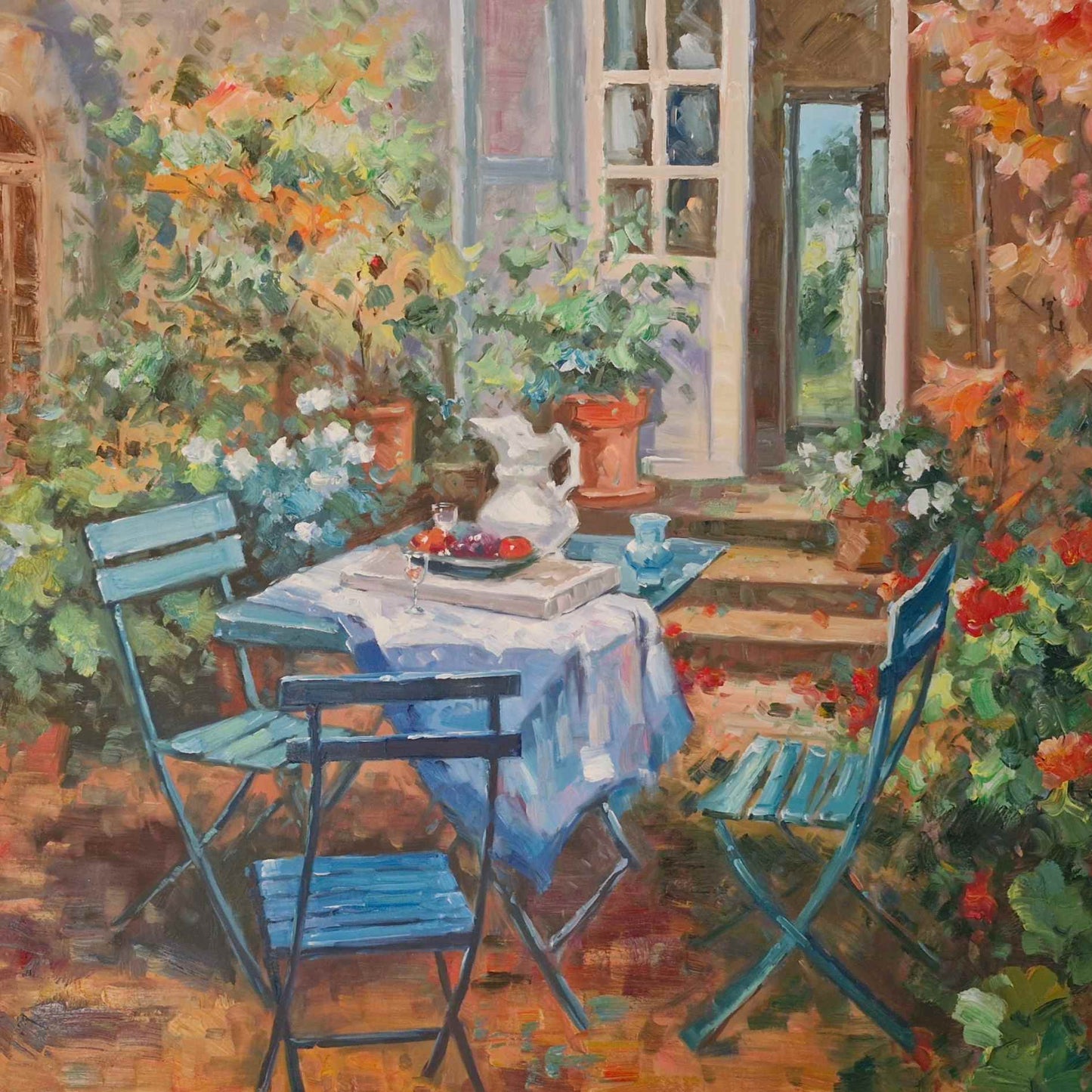 Pintura al Óleo La Mesa de Siempre 90x90 cm – Bodegón Pintado a Mano