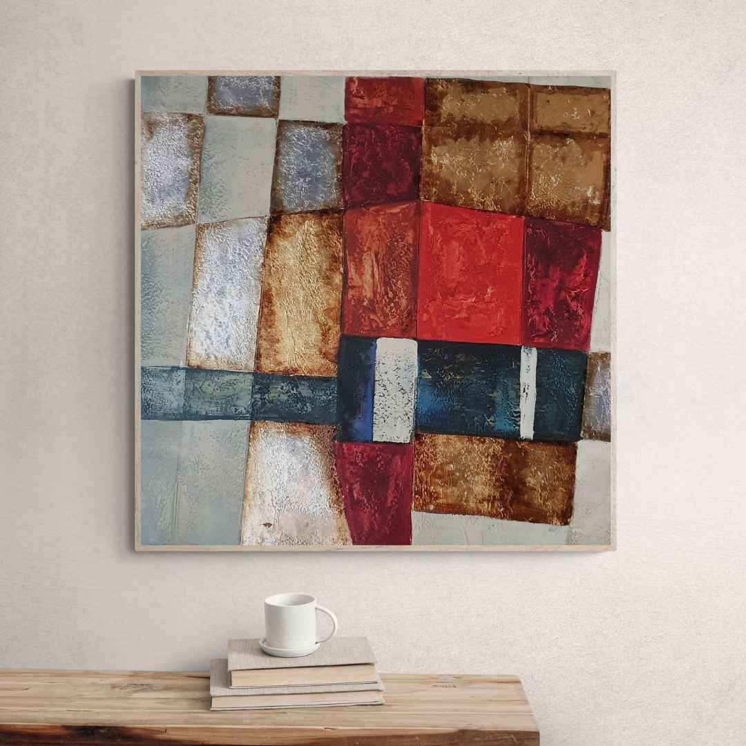 Cuadro Abstracto Oro  80x80 cm