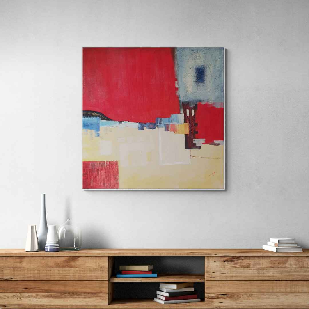 Obra de arte contemporáneo con bloques de color