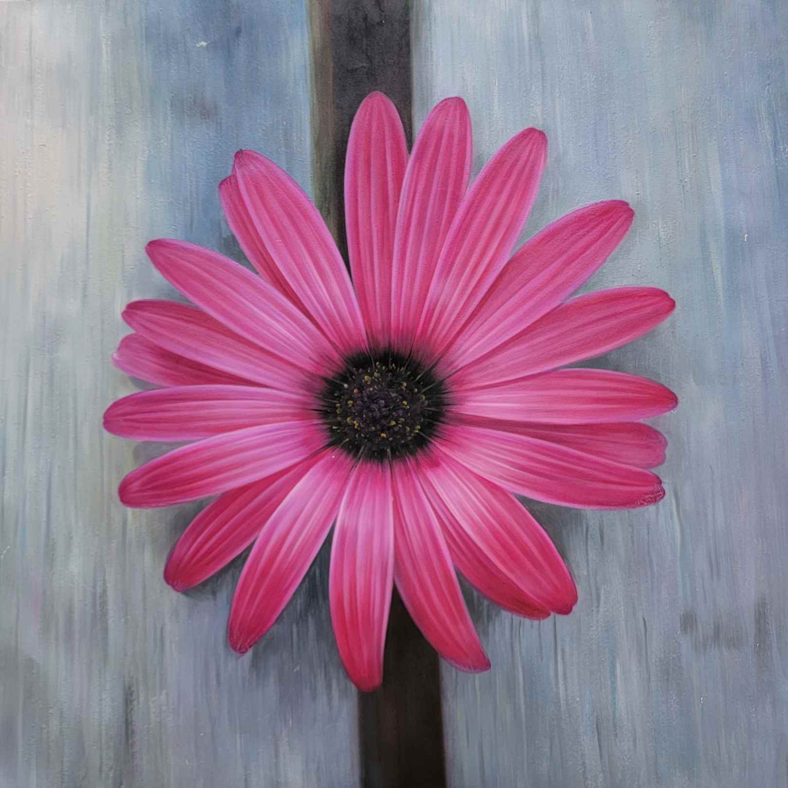 Comprar cuadro de arte botánico con flor en primer plano y técnica realista