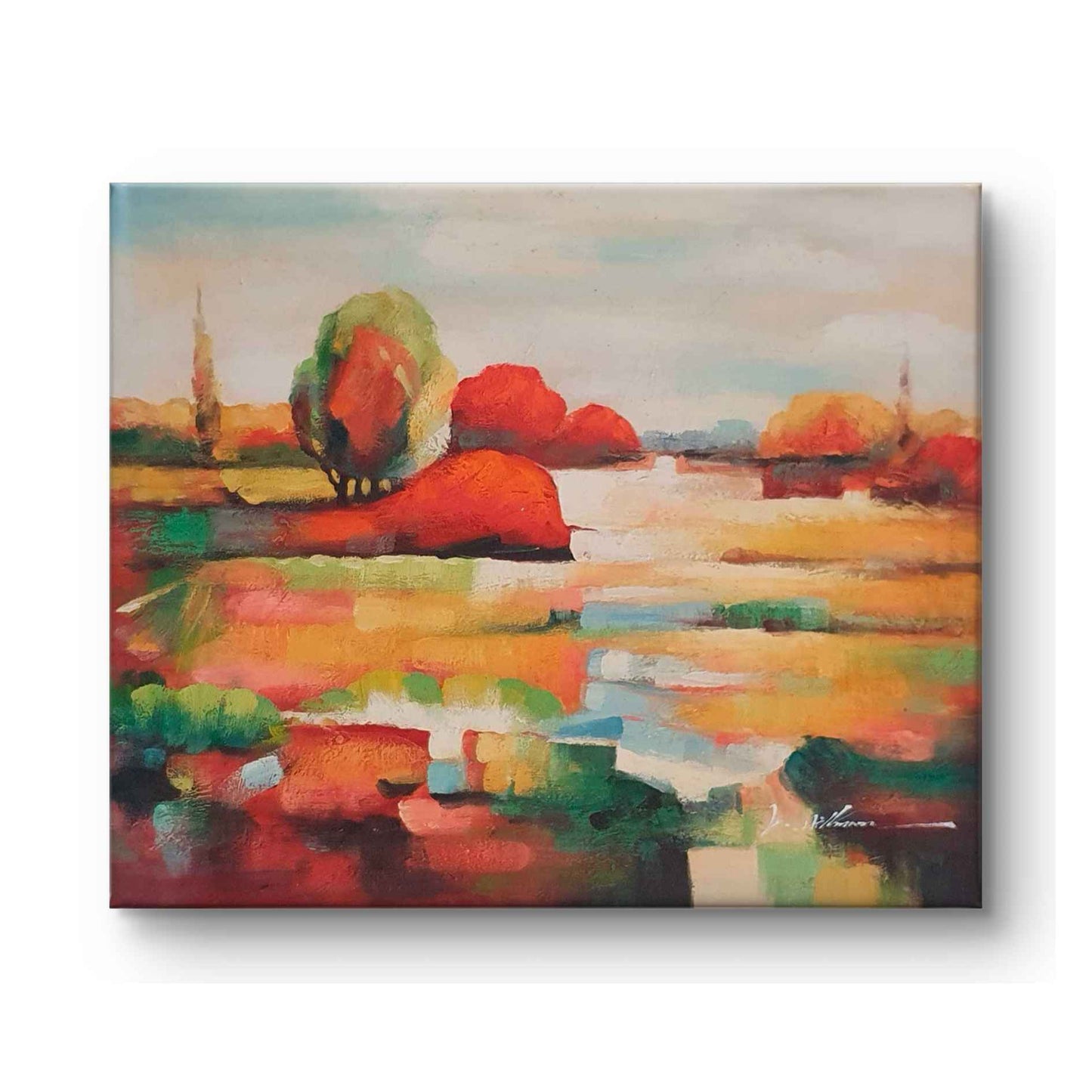 Comprar lienzo colorido con escena natural contemporánea
