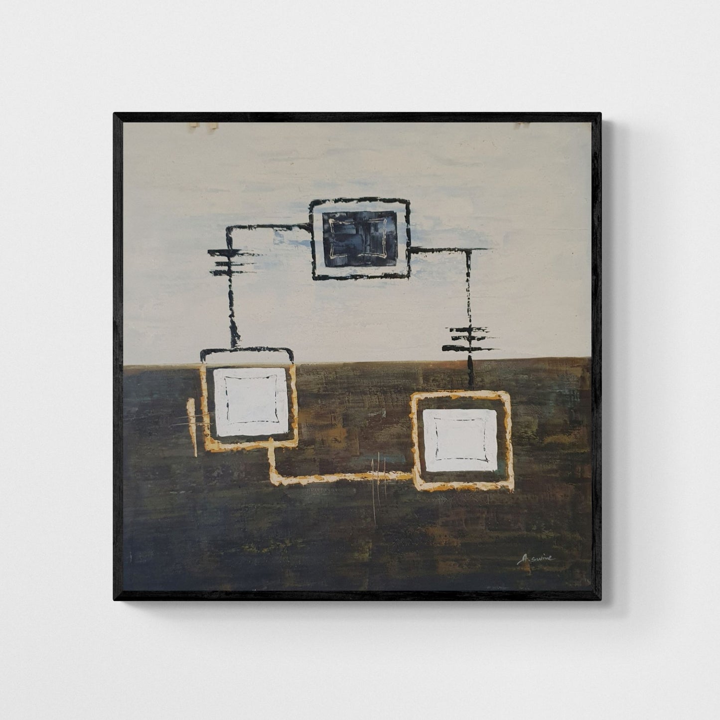 Conjunto de cuadros de arte abstracto para espacios sofisticados.