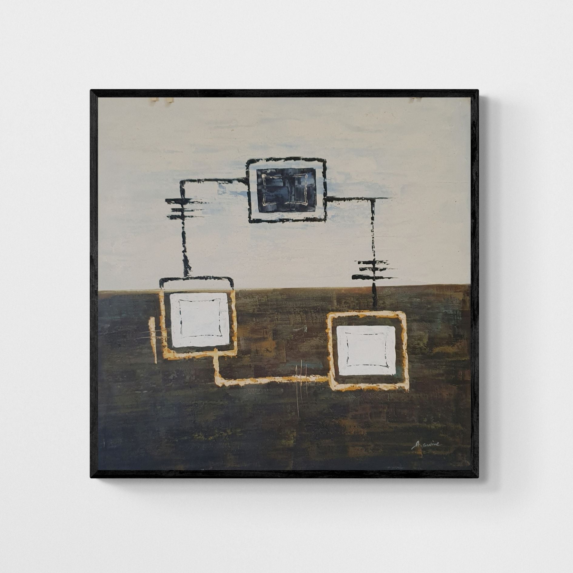Conjunto de cuadros de arte abstracto para espacios sofisticados.