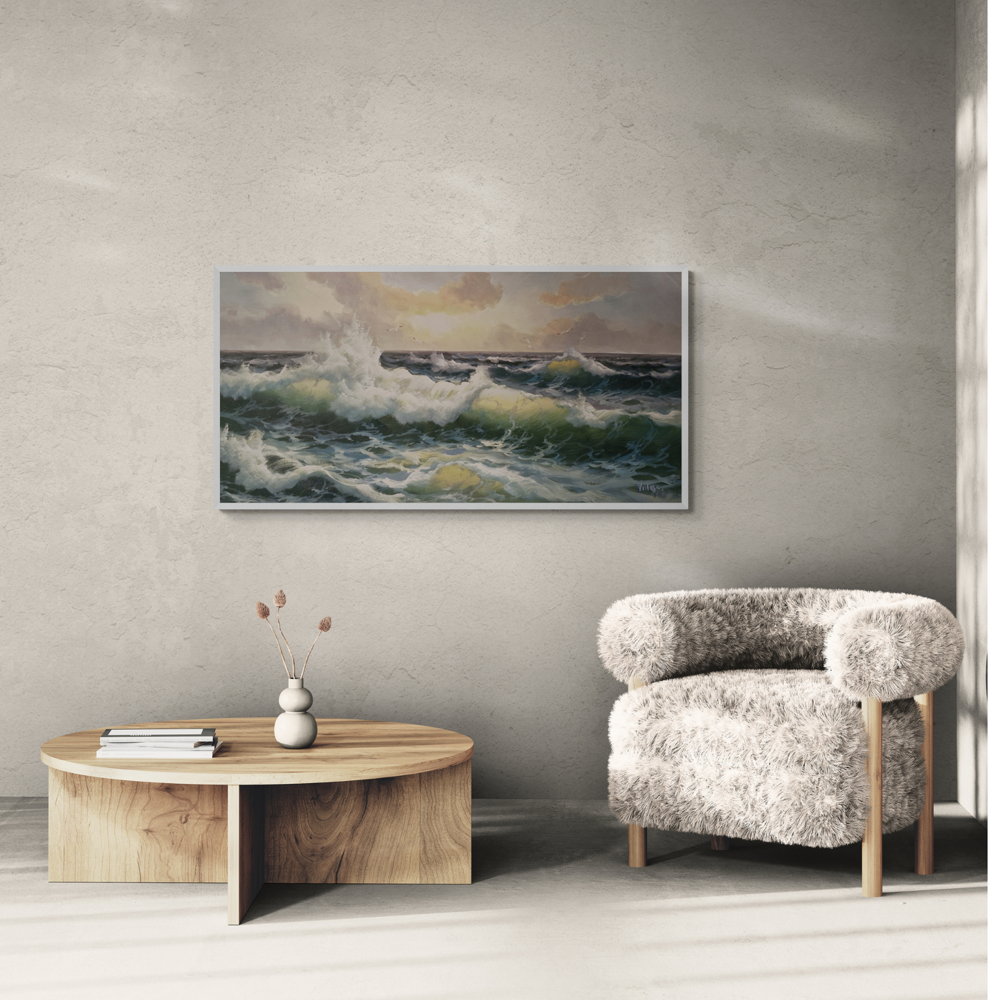 Cuadro Mar Revuelto 120x60 cm