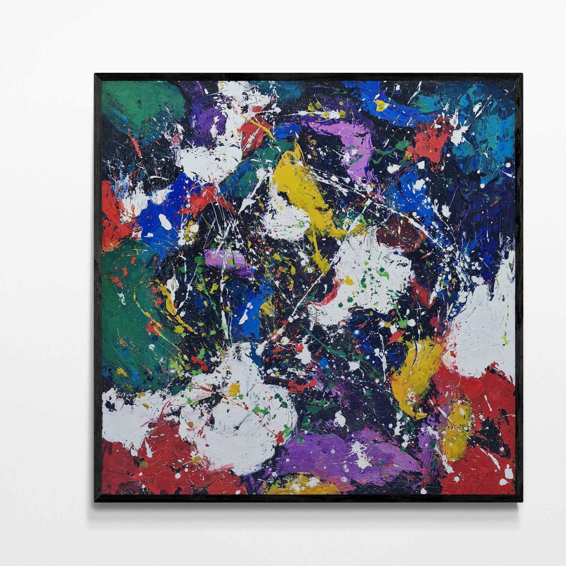 Cuadro Abstracto Explosión Alegría 102x102 cm