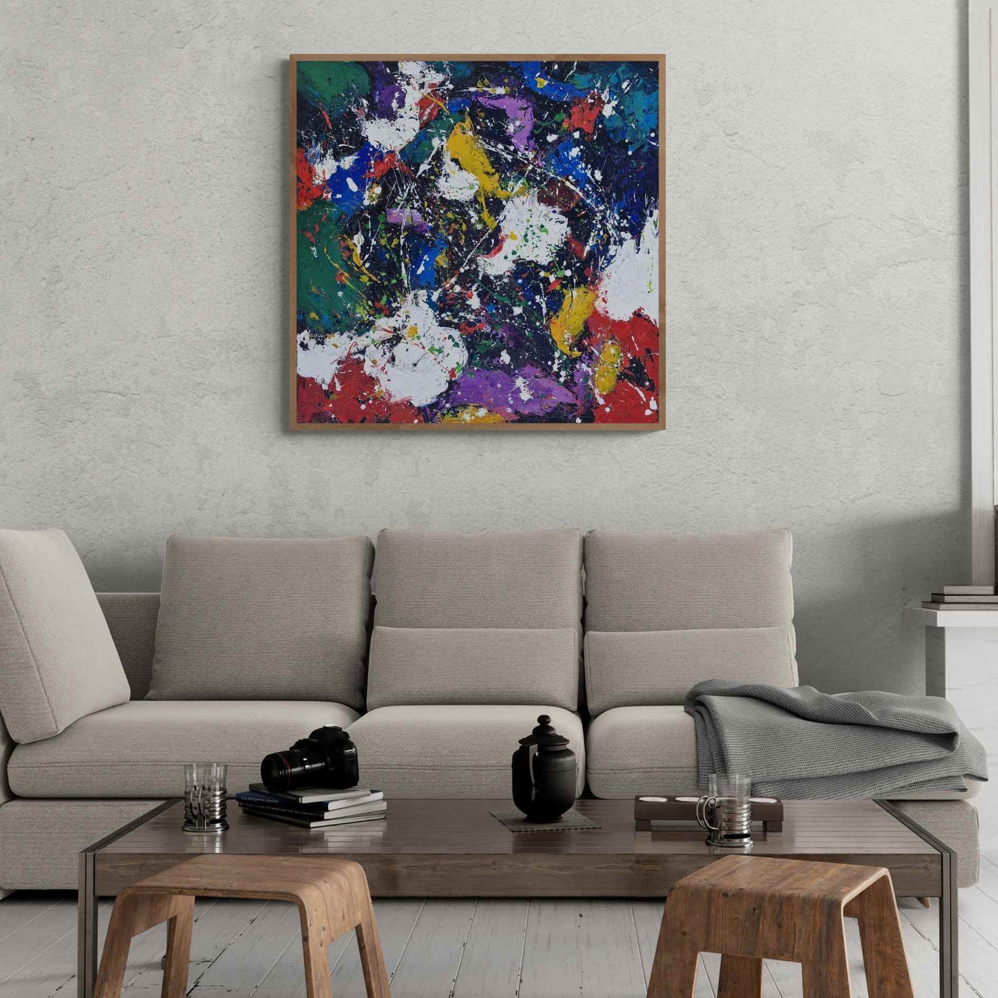 Cuadro Abstracto Explosión Alegría 102x102 cm 3