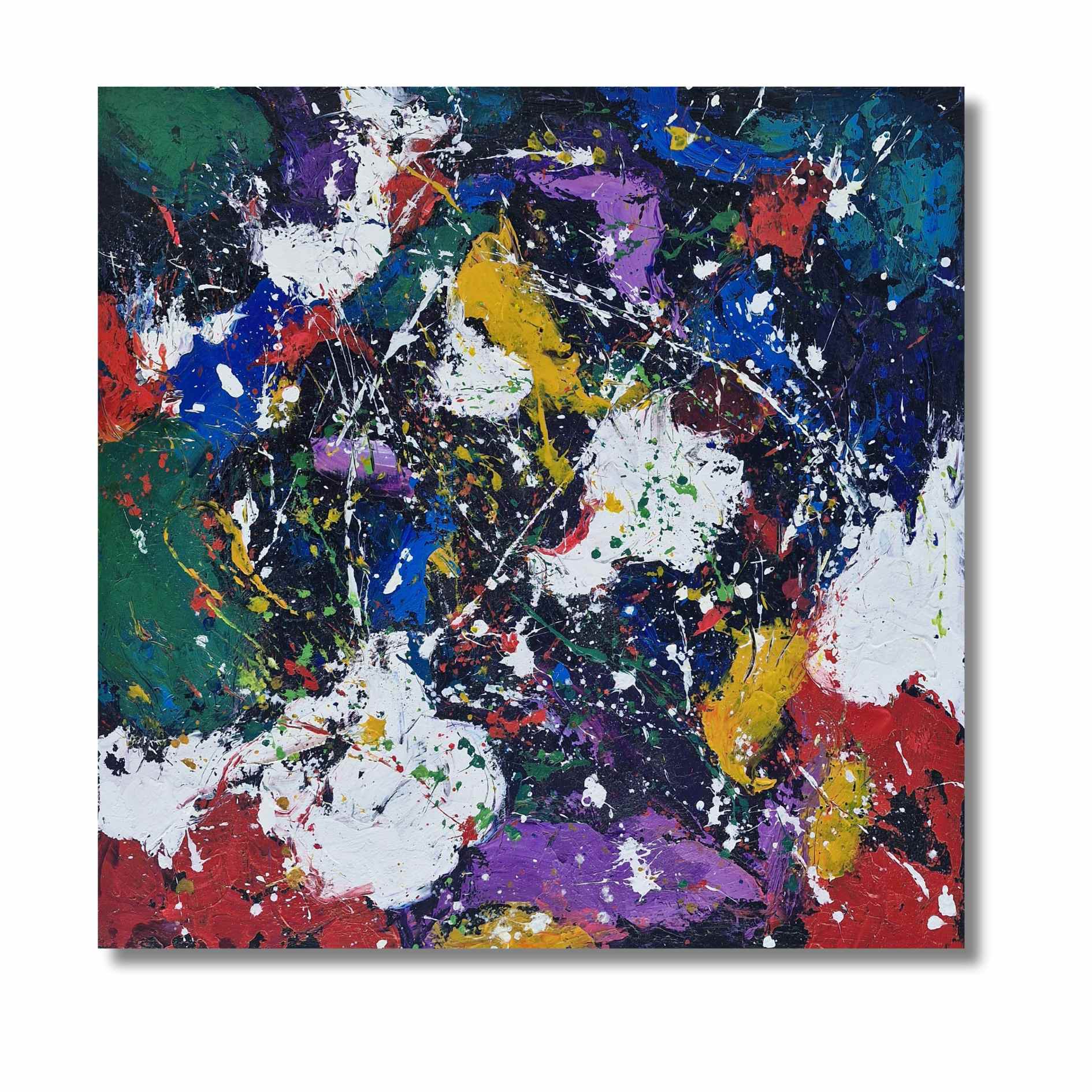 Cuadro Abstracto Explosión Alegría 102x102 cm 4