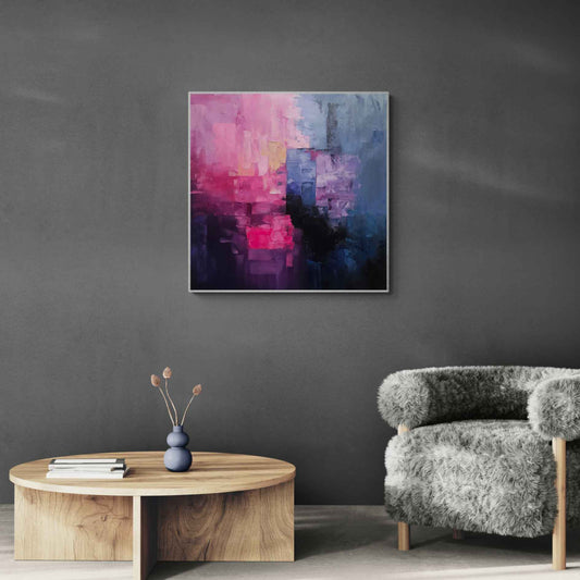 Cuadro artístico en tonos vibrantes ideal para decorar espacios modernos