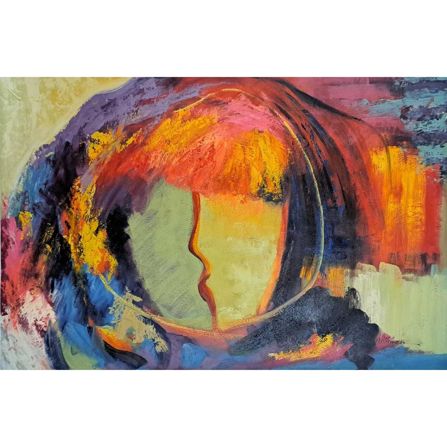 Cuadro Abstracto Cara Silueta  90x60 cm