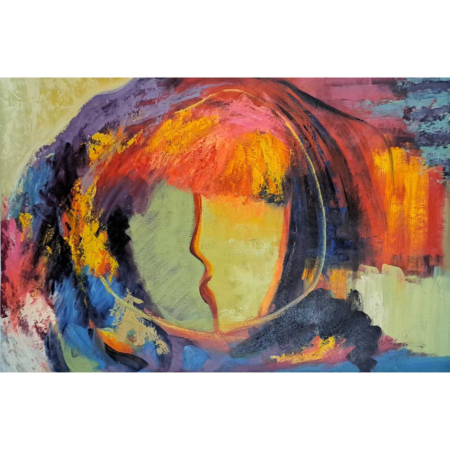 Cuadro Abstracto Cara Silueta  90x60 cm