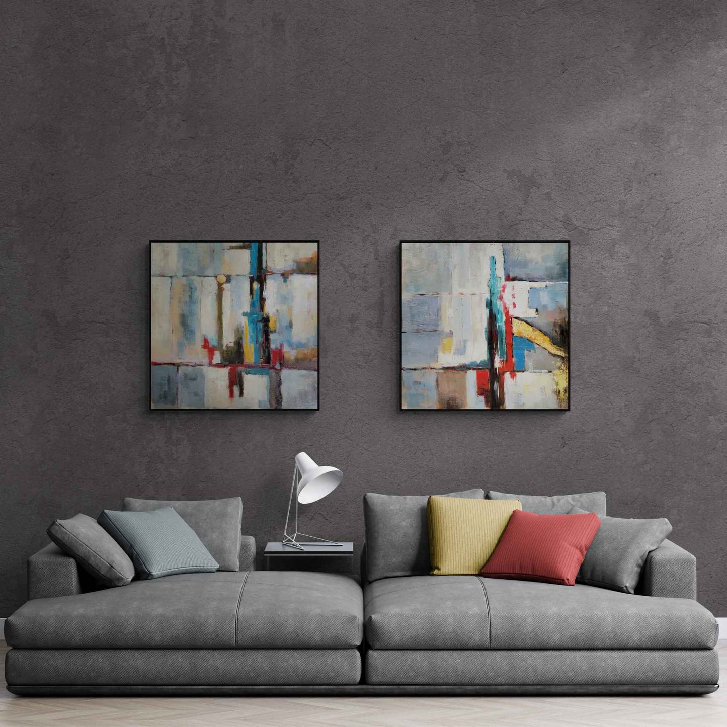 Cuadro Arte Abstracto Filomena 80x80 cm [2 piezas]