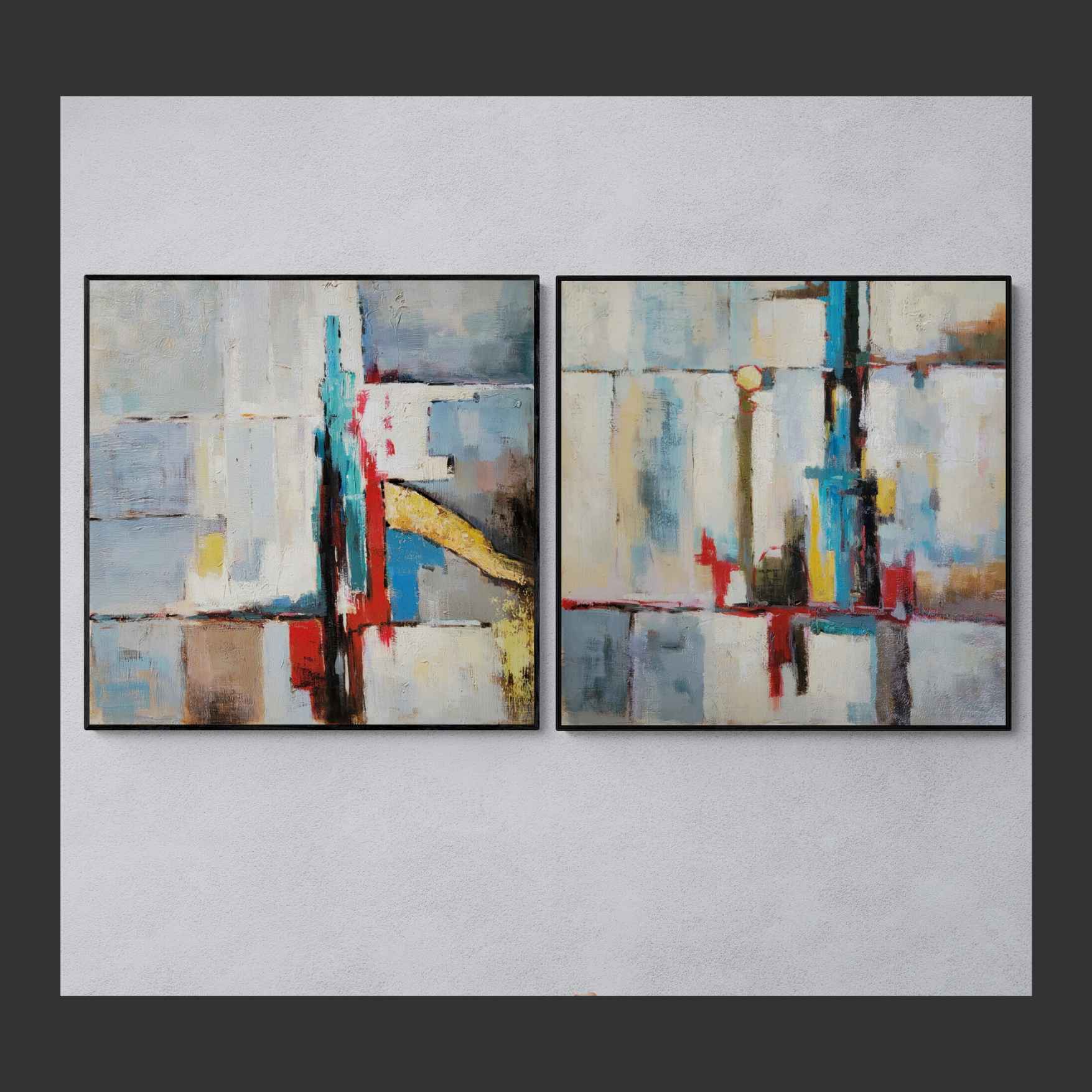 Cuadro Arte Abstracto Filomena 80x80 cm [2 piezas]