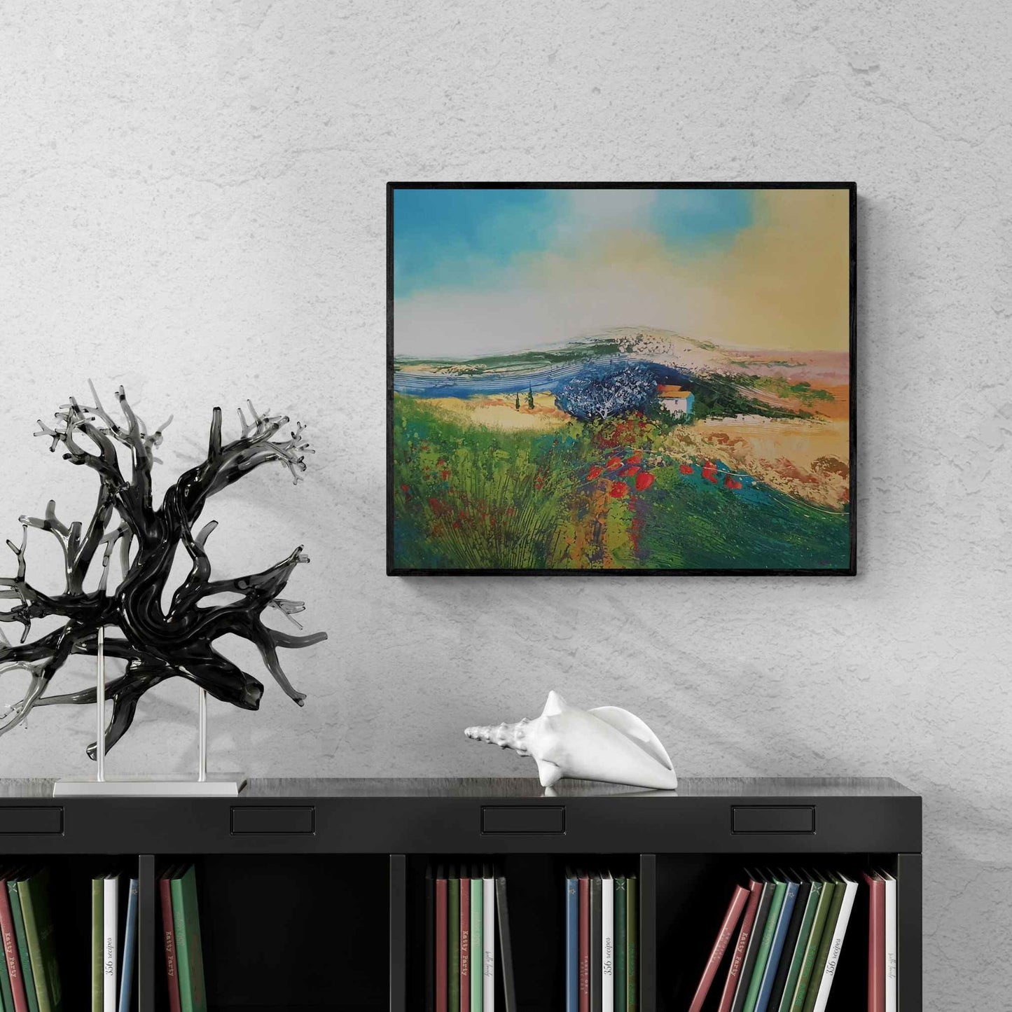 Cuadro Oleo Lienzo Paisaje Monte Abstracto 60x50 cm