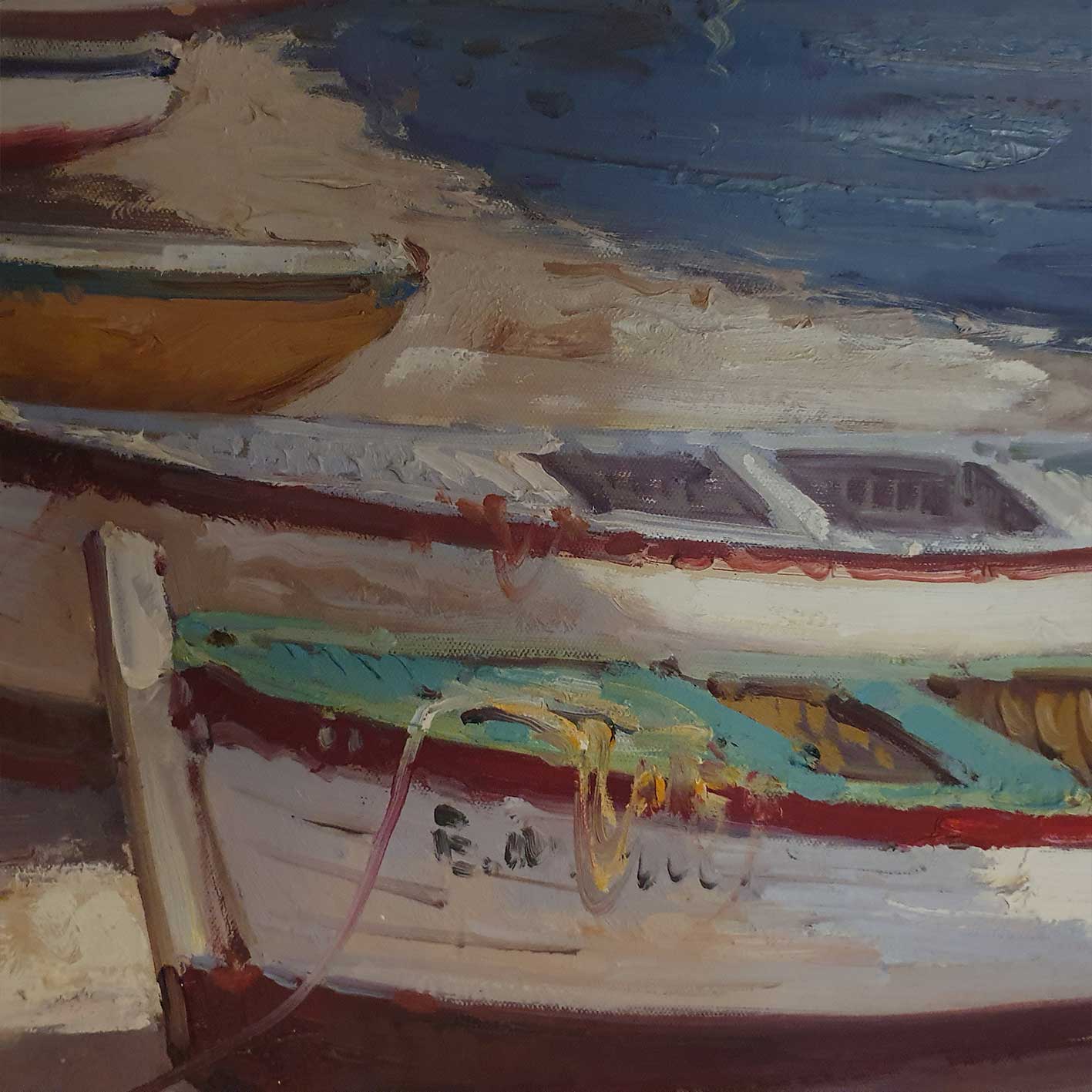 Cuadro Barcas Pescadores  90x60 cm