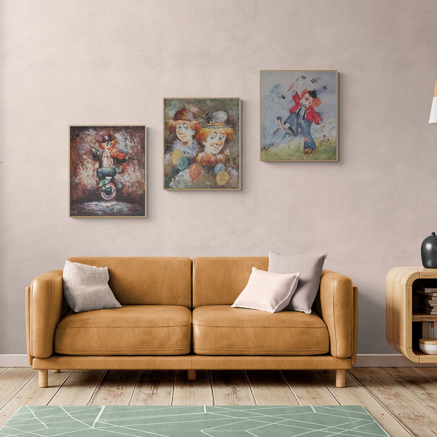 Cuadro Triptico Payaso 50x60 cm [3 piezas]