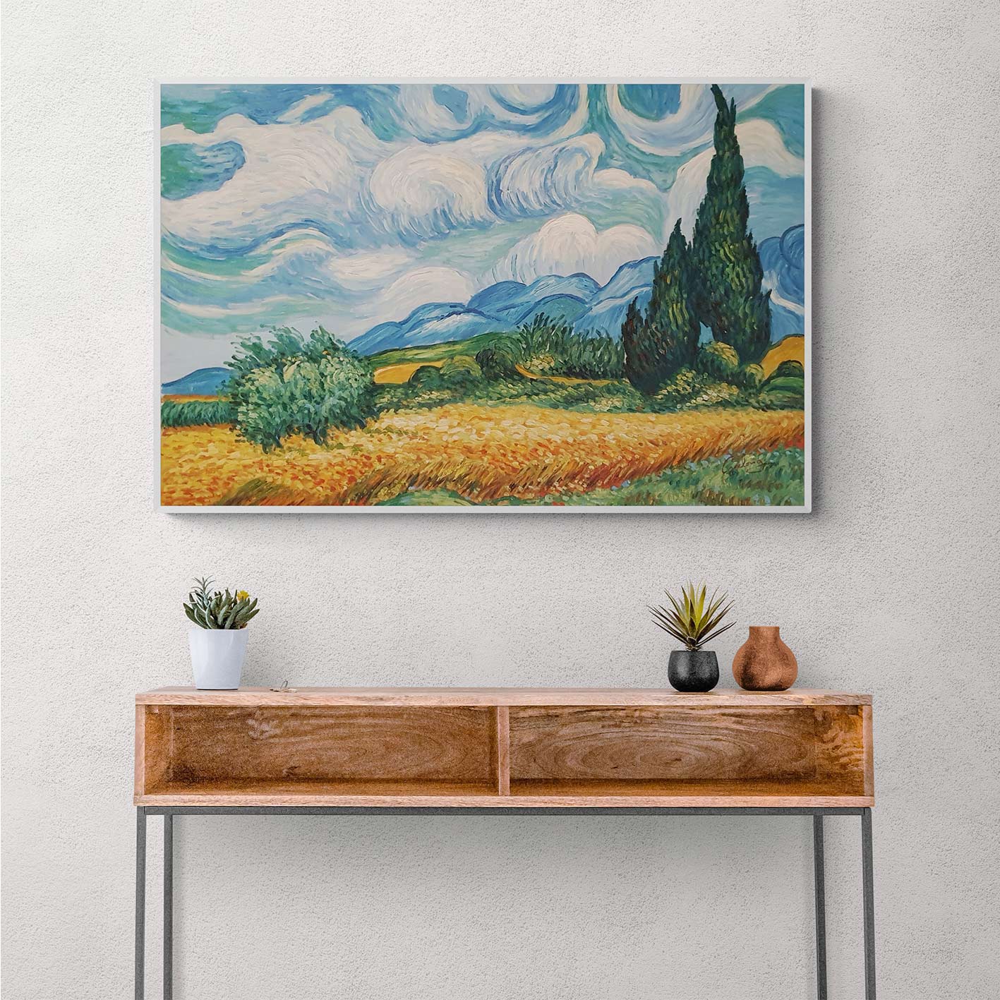 Cuadro Oleo Lienzo Eliteart-Wheat Field con cipreses 90x60 cm