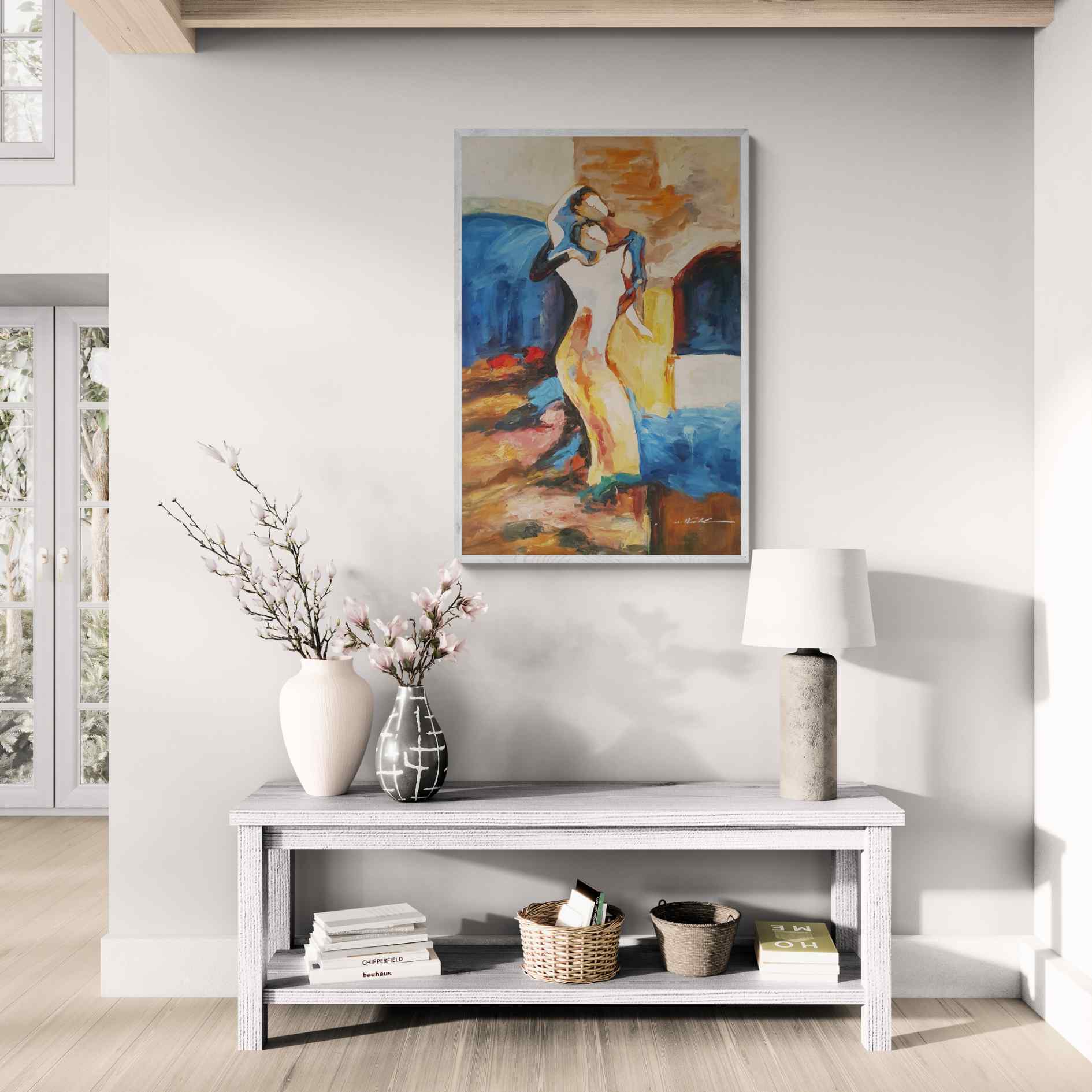 Cuadro Oleo Lienzo Arte Figuras Hessam Abrishami 90X60 cm