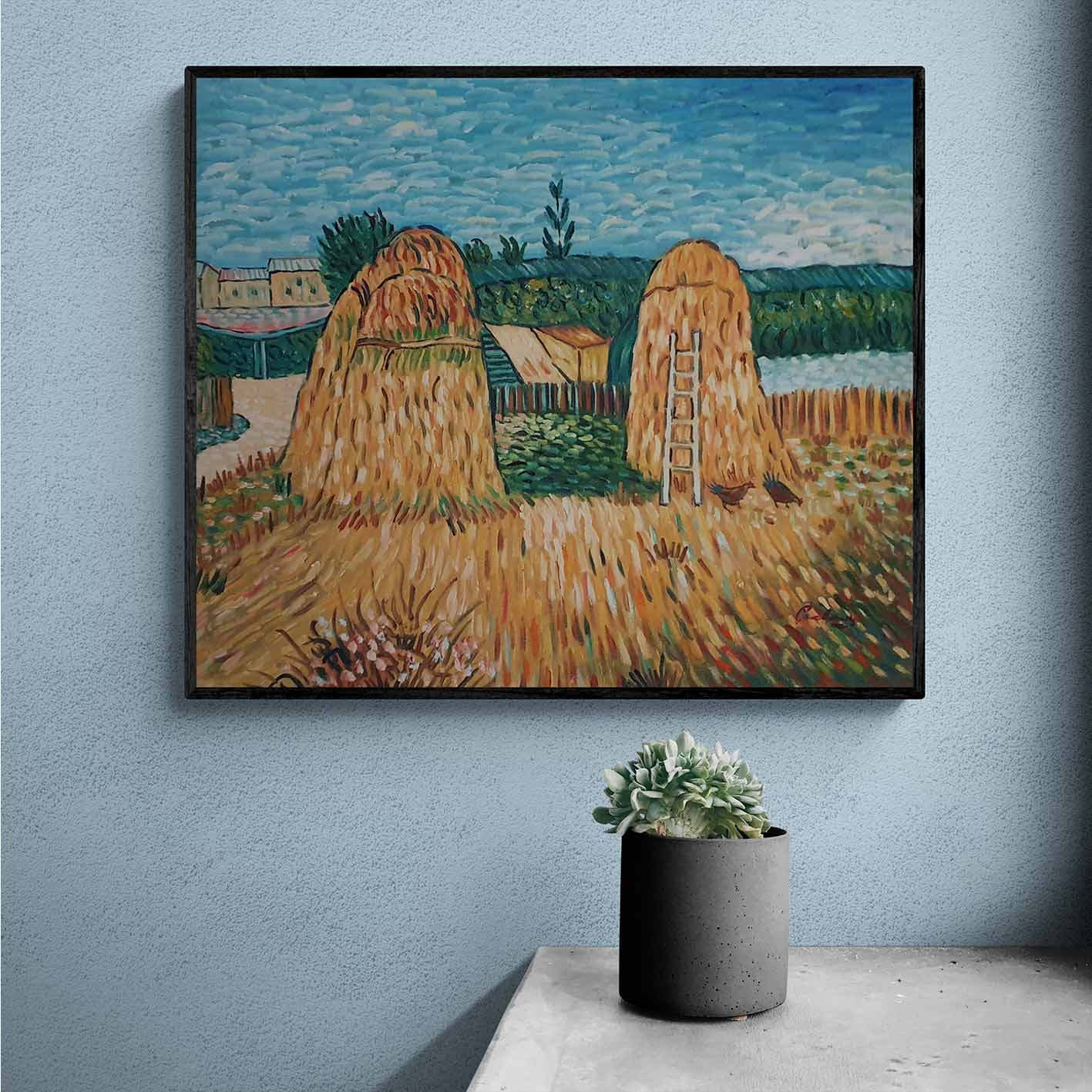 Cuadro Oleo Lienzo Haystacks in Provence, 1888 60x50 cm