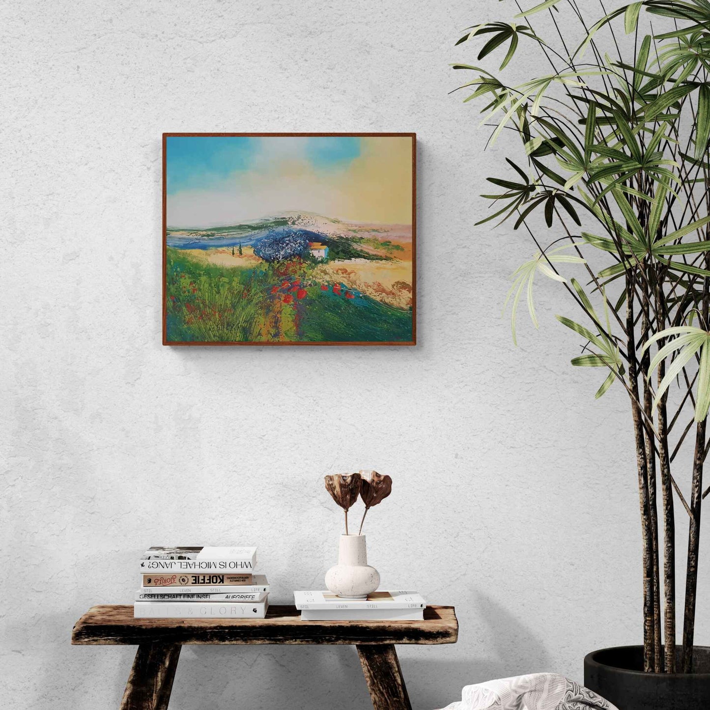 Cuadro Oleo Lienzo Paisaje Monte Abstracto 60x50 cm